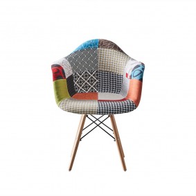 Aalishaan Patchwork Dining Chair with Eiffel Legs