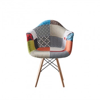 Aalishaan Patchwork Dining Chair with Eiffel Legs