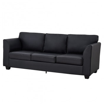 Modern 3 Seater Sofa Faux Leather Comfortable Sofa Couch Settee Suite Chair Living Room Reception Room Furniture