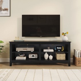 Panana TV Stand, Classic 4 Cubby TV Stand, Farmhouse Television Stands Entertainment Center Media Stand with Storage TV Table Stand for Living Room Bedroom