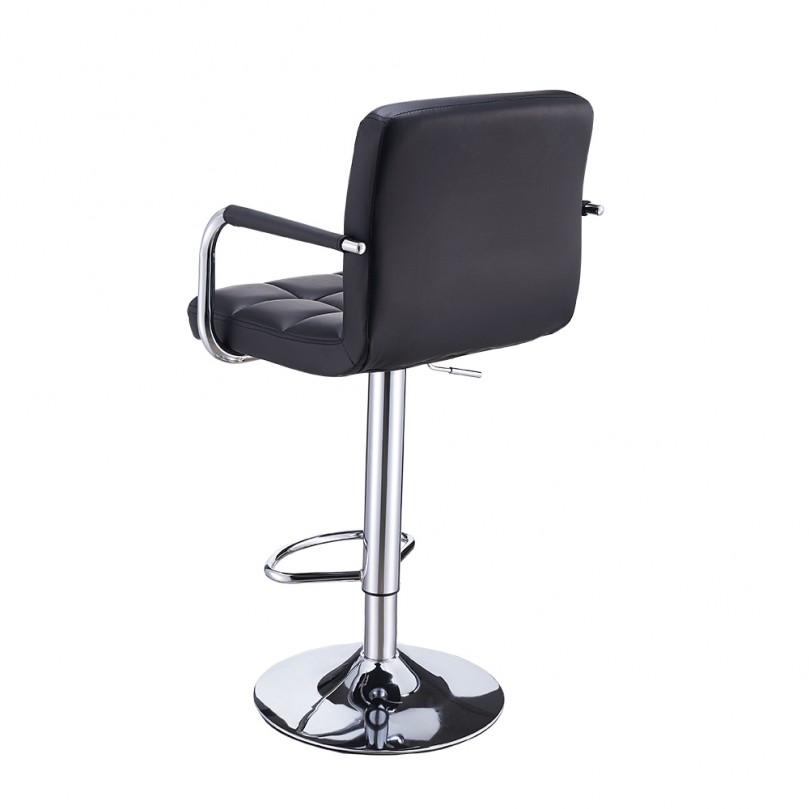 Cuban Bar Stool Gas Lift with Armrest Chrome Footrest Base Cuban Bar Stool Gas Lift with Armrest Chrome Footrest Base