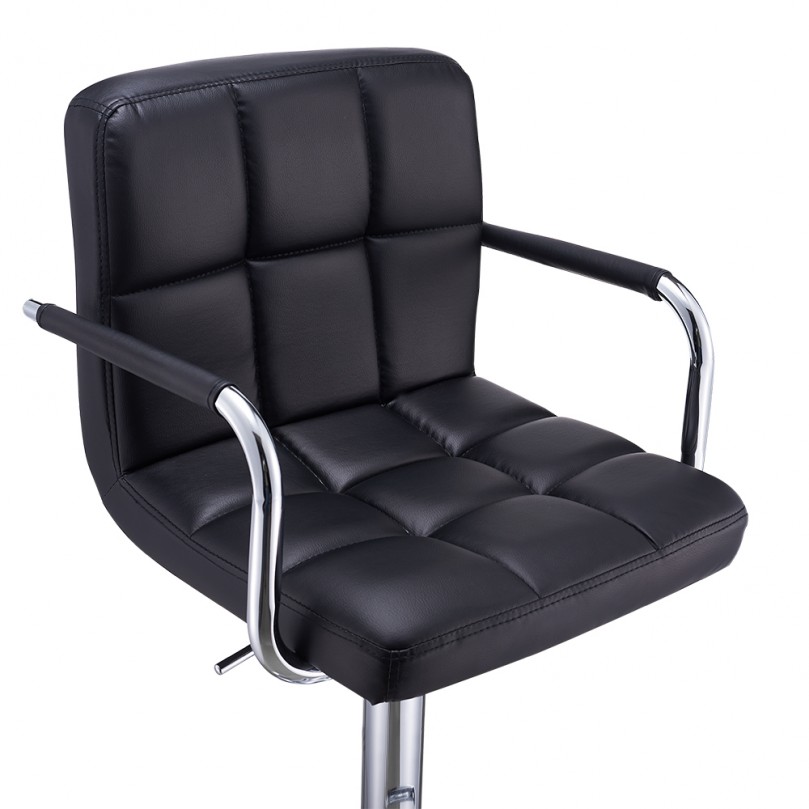 Cuban Bar Stool Gas Lift with Armrest Chrome Footrest Base Cuban Bar Stool Gas Lift with Armrest Chrome Footrest Base