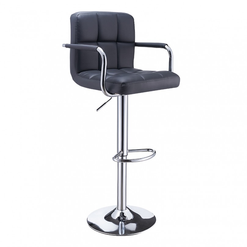 Cuban Bar Stool Gas Lift with Armrest Chrome Footrest Base Cuban Bar Stool Gas Lift with Armrest Chrome Footrest Base
