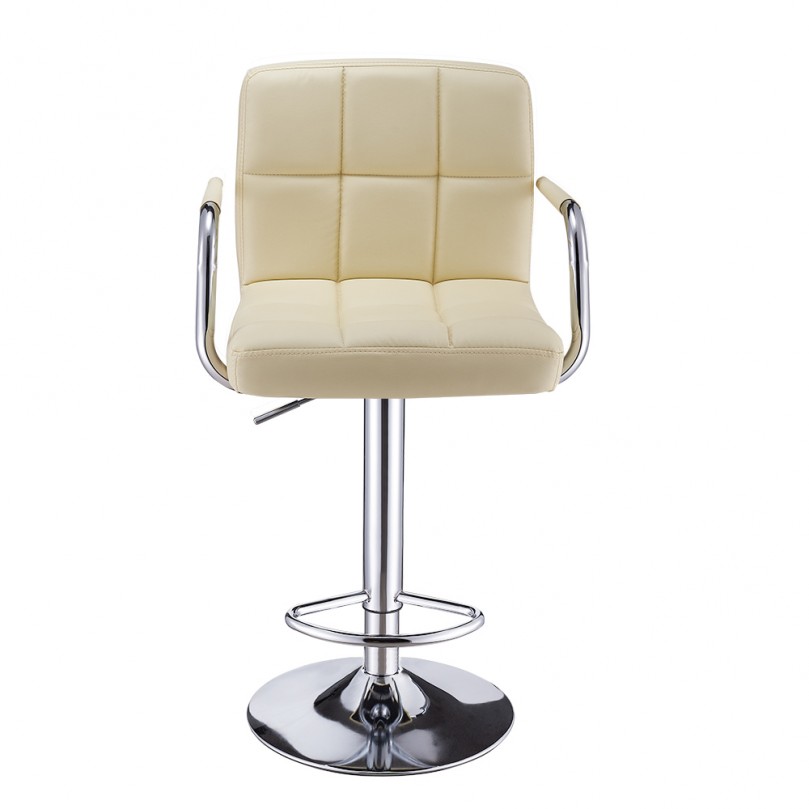 Cuban Bar Stool Gas Lift with Armrest Chrome Footrest Base Cuban Bar Stool Gas Lift with Armrest Chrome Footrest Base
