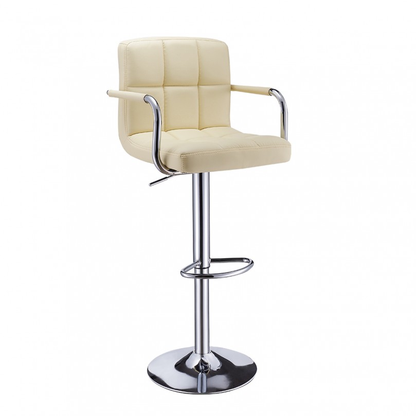 Cuban Bar Stool Gas Lift with Armrest Chrome Footrest Base Cuban Bar Stool Gas Lift with Armrest Chrome Footrest Base