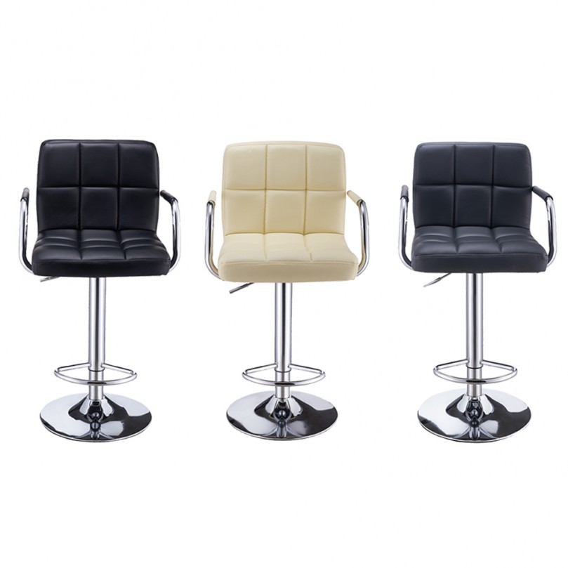 Cuban Bar Stool Gas Lift with Armrest Chrome Footrest Base Cuban Bar Stool Gas Lift with Armrest Chrome Footrest Base