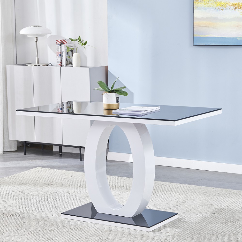 Elegant White High Gloss Kitchen Dining Table 120x70x75cm with