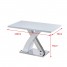 Elegant White High Gloss Kitchen Dining Table 120x70x75cm with Stainless Steel Base