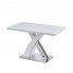 Elegant White High Gloss Kitchen Dining Table 120x70x75cm with Stainless Steel Base