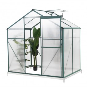 Walk In Polycarbonate Greenhouse Garden Plants Grow Window House w/ Sliding Door