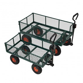Panana Heavy Duty Large Garden Trolley Cart Truck 4 Wheel Transport Metal Wheelbarrow