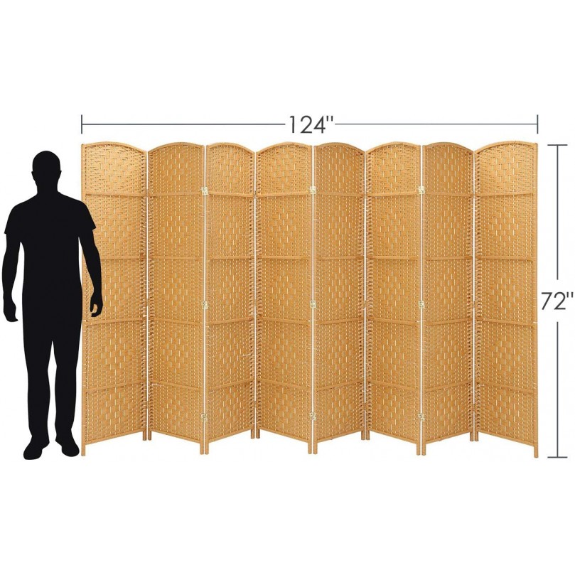 8 Panel Folding Room Divider Freestanding Screen Privacy Hand Made Wall Divider