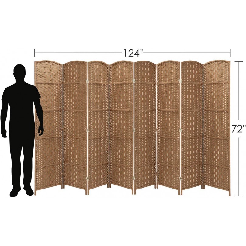 8 Panel Folding Room Divider Freestanding Screen Privacy Hand Made Wall Divider