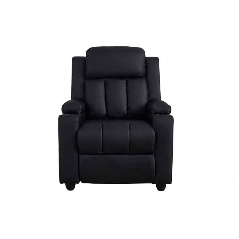 Black Leather Recliner Armchair with Footstool Black Leather Recliner Armchair with Footstool