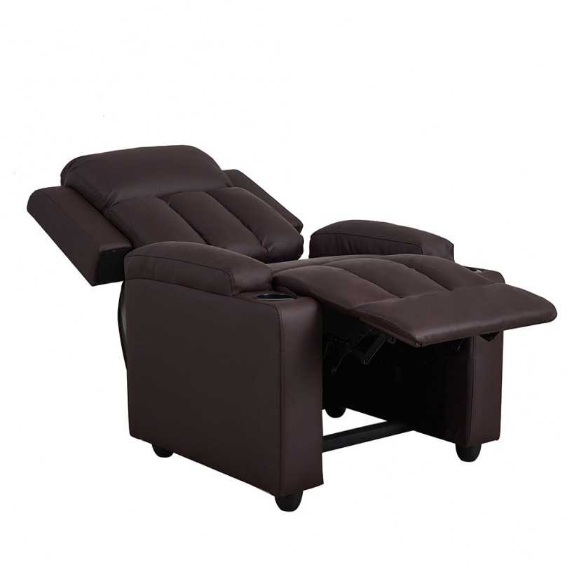 Black Leather Recliner Armchair with Footstool Black Leather Recliner Armchair with Footstool