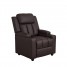 Black Leather Recliner Armchair with Footstool