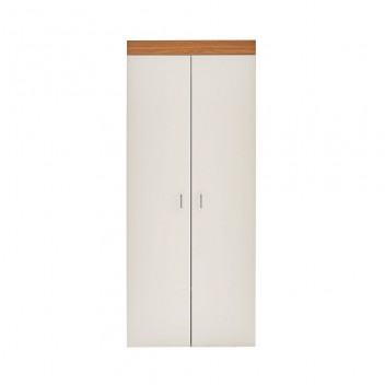 Double Door Wooden Wardrobe in White