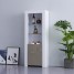 White Narrow Display Cabinet with LED Light