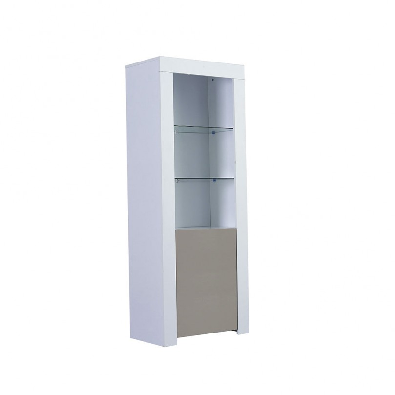 White Narrow Display Cabinet with LED Light