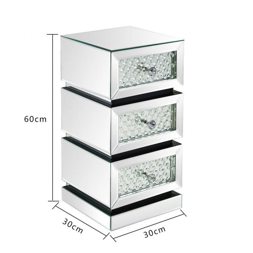 Radiance 3 Drawer Bedside Table Radiance 3 Drawer Bedside Table