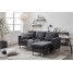 3 Seater Linen L-Shaped Sofa Bed with Ottoman