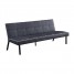 Black Fabric 3 Seater Recliner Sleeper Sofa with Metal Legs Black Fabric 3 Seater Recliner Sleeper Sofa with Metal Legs