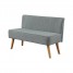 2-Seater Fabric Sofa with Wooden Legs
