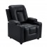 Real Leather Recliner Armchair Lounge Chair Push Back Reclining Single Sofa with Drink Holders and Armrest Footrest Adjustable Armchair for Living Room Cinema