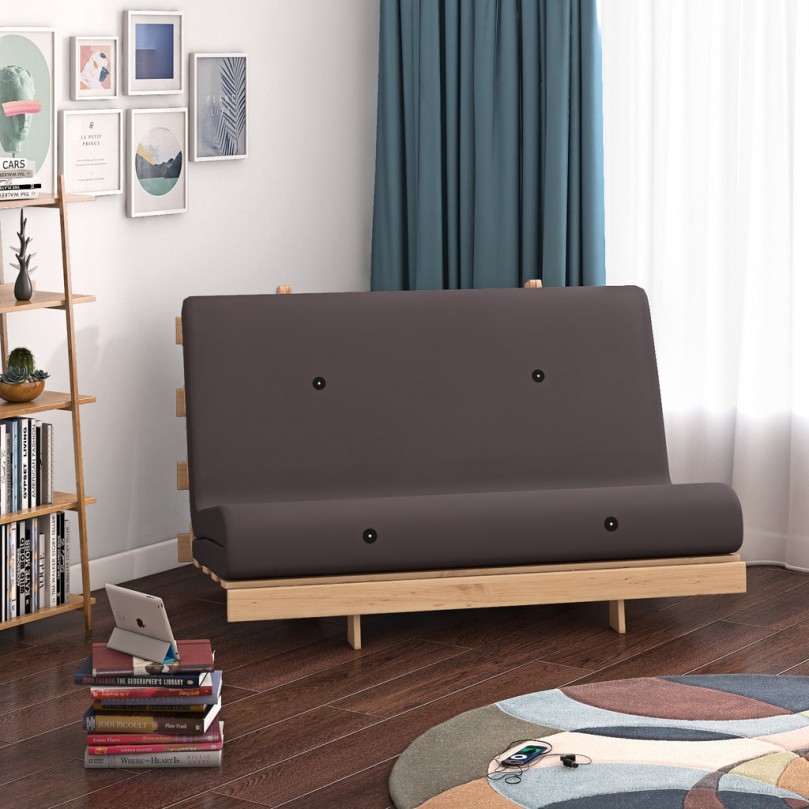 Solid Pine Wooden Frame Wooden Futon Set Small Recliner Chair for Children Teenagers Adults with Mattress Solid Pine Wooden Frame Wooden Futon Set Small Recliner Chair for Children Teenagers Adults with Mattress