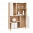White Sideboard Storage Cabinet Tall Cupboard 31.5x9.45x46.85inch