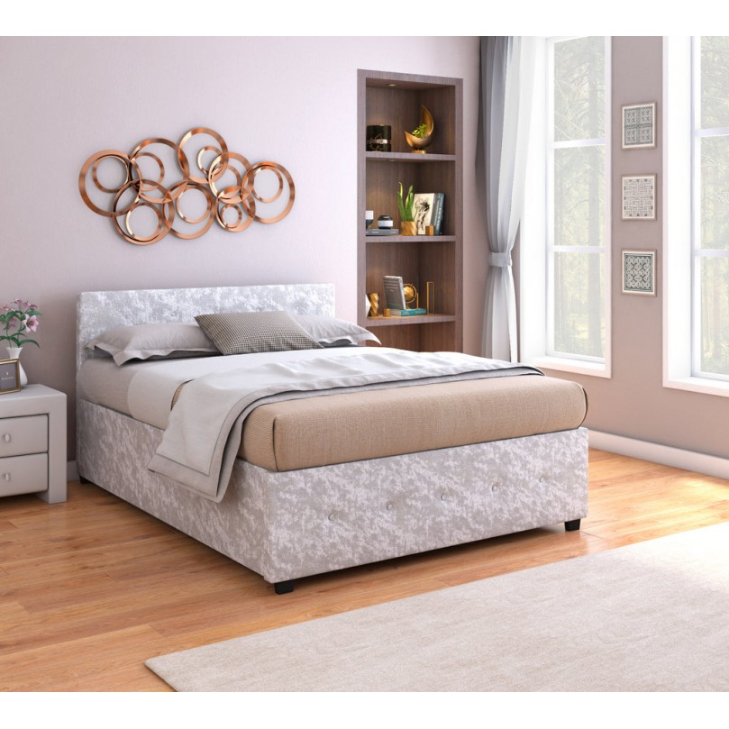 Sparkle Storage Double Bed Silver Sparkle Storage Double Bed Silver