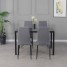 Modern Gorgeous 120cm Glass Dinning Table with 4 Linen Grey Dinning Chairs Set - Custom Alt by Opencart SEO Pack PRO