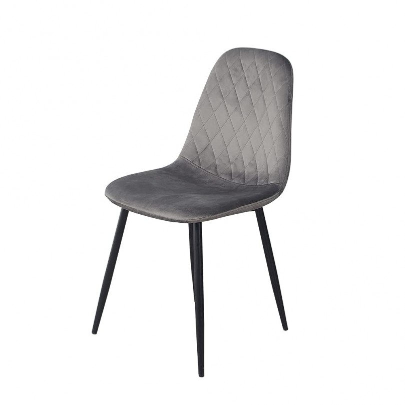 Modern Gorgeous 105CM Glass Dinning Table with 4PCS Grey Velvet Fabric Dining Chairs Set Modern Gorgeous 105CM Glass Dinning Table with 4PCS Grey Velvet Fabric Dining Chairs Set
