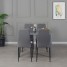 Modern Gorgeous 120cm Glass Dinning Table with 4 Linen Grey Dinning Chairs Set - Custom Alt by Opencart SEO Pack PRO