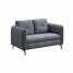 2 Seater Linen Sofa, Button Loveseat