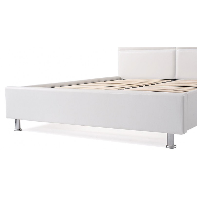 White Faux Leather Bed Frame in Double & King Size