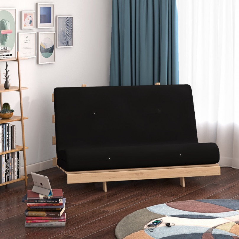 Solid Pine Wooden Frame Wooden Futon Set Small Recliner Chair for Children Teenagers Adults with Mattress Solid Pine Wooden Frame Wooden Futon Set Small Recliner Chair for Children Teenagers Adults with Mattress