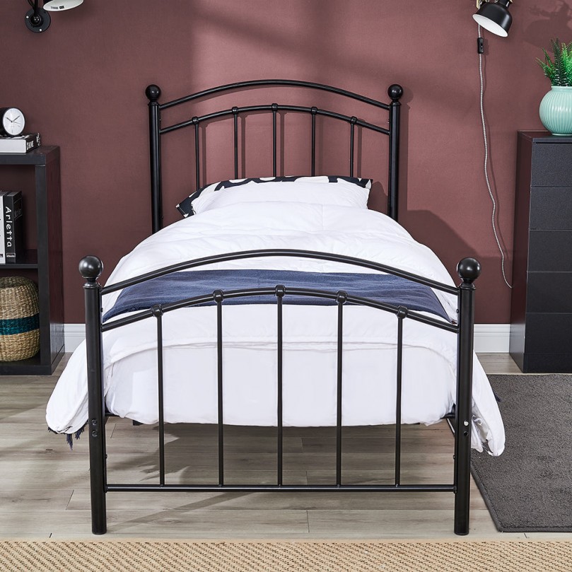 Hester 3ft Black Single Metal Bed Frame Hester 3ft Black Single Metal Bed Frame