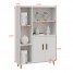 Tall Cupboard Sideboard Storage Cabinet 2 Door Wooden for Living Room Bedroom Kitchen Room