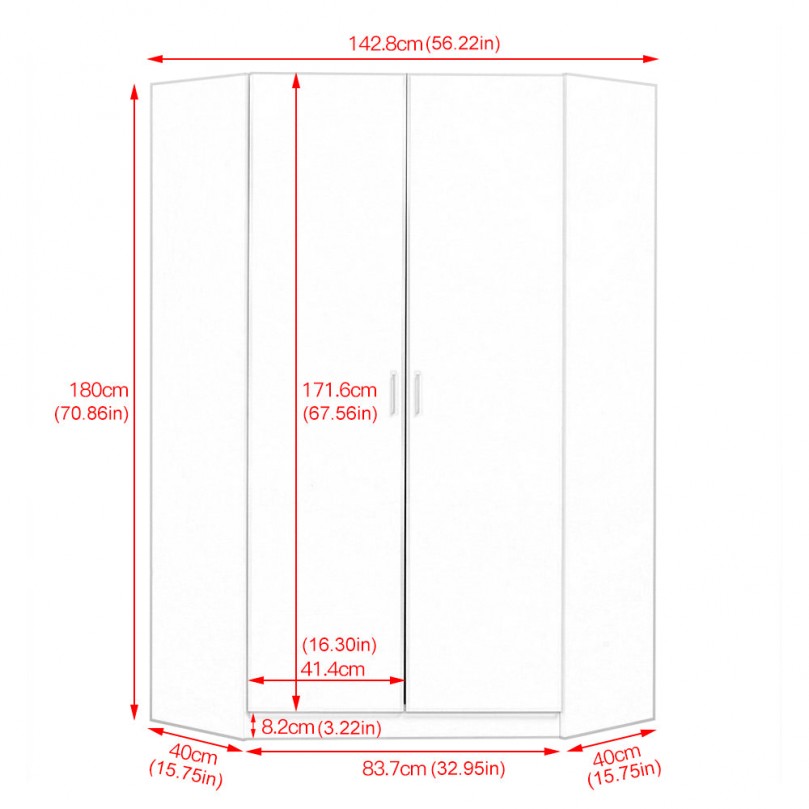 Modern Corner Wardrobe with Shelves Modern Corner Wardrobe with Shelves - Custom Alt by Opencart SEO Pack PRO