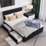 Double Bed Frame Divan Bed, Black Linen Fabric Storage Bed Base with Headboard and Drawers 4FT6 Double Bed - Custom Alt by Opencart SEO Pack PRO