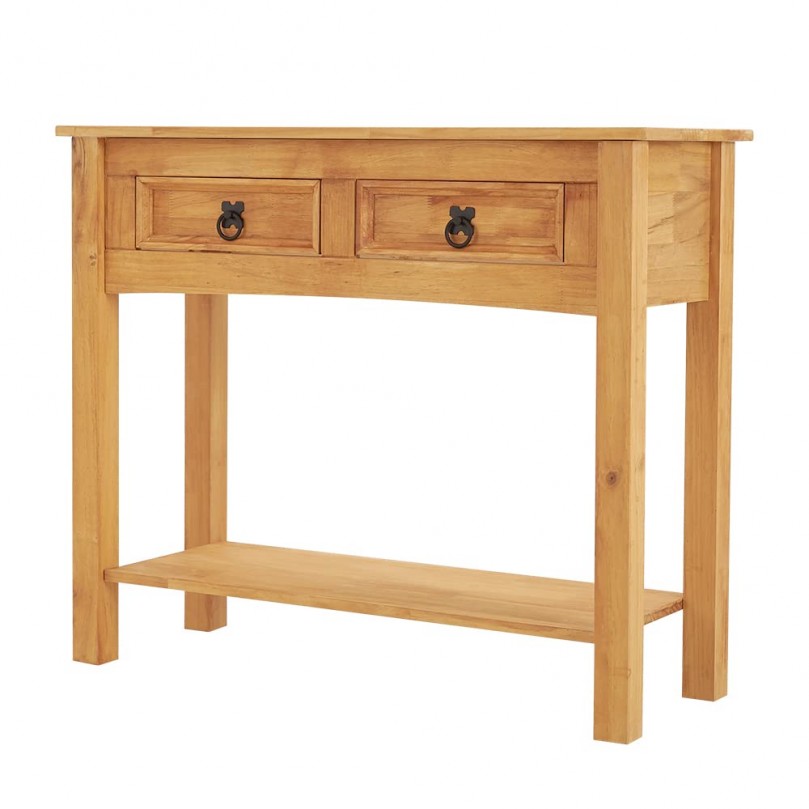 Corona 1/2 Drawer Console Table, Mexican Solid Pine small corner unit telephone table tall side table for living room