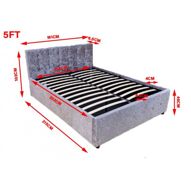 Sparkle Storage Double Bed Grey Sparkle Storage Double Bed Grey