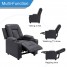 Real Leather Recliner Armchair Lounge Chair Push Back Reclining Single Sofa with Drink Holders and Armrest Footrest Adjustable Armchair for Living Room Cinema