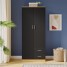 Wooden 2 Door 2 Drawer Wardrobe with Shelf and Hanging Rail Modern Clothes Storage Cupboards Unit for Bedroom Furniture W 77 * D 50 * H 180cm Wooden 2 Door 2 Drawer Wardrobe with Shelf and Hanging Rail Modern Clothes Storage Cupboards Unit for Bedroom Furniture W 77 * D 50 * H 180cm