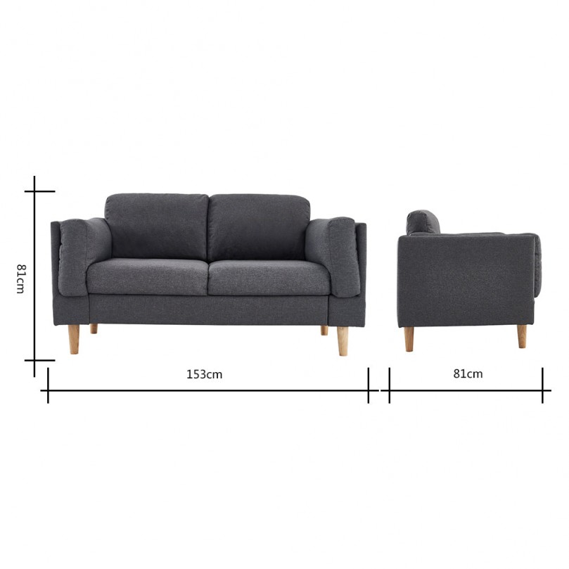 2 and 3 Seater Grey Fabric Sofa Sets