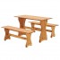 Solid Pine Wood Dining Table Set with 2 Long Bench Chair Mexican Style for Kitchen Dining Room W 120 x D 60 x H 75cm Solid Pine Wood Dining Table Set with 2 Long Bench Chair Mexican Style for Kitchen Dining Room W 120 x D 60 x H 75cm - Custom Alt by Opencart SEO Pack PRO