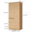 2 Door 2 Drawer Wardrobe with Hanging Rail Wooden Clothes Organizer Storage Cupboards Unit for Bedroom Furniture W 76.8 * D 50 * H 180cm - Custom Alt by Opencart SEO Pack PRO