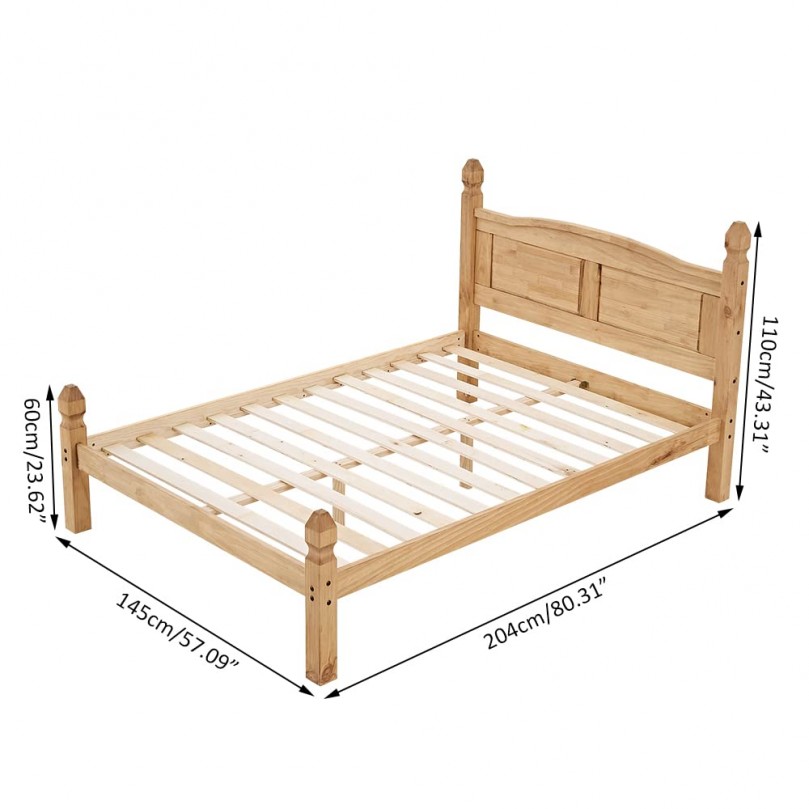 Corona Single & Double Bed, Solid Pine Wood beds End Bed Frame Corona Single & Double Bed, Solid Pine Wood beds End Bed Frame