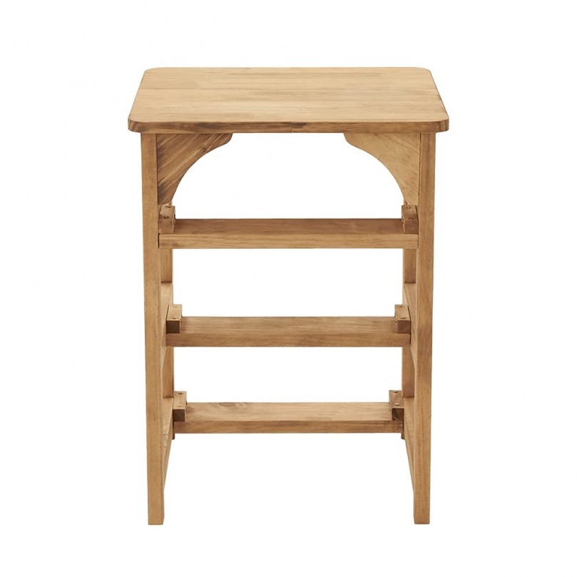 2 In 1 Solid Pine Wood Library Step Ladder Chair Multifunction Bookshelf Plant Stand for Storage and Decoration Office Kitchen W 45 * D 45 * H 60cm - Custom Alt by Opencart SEO Pack PRO